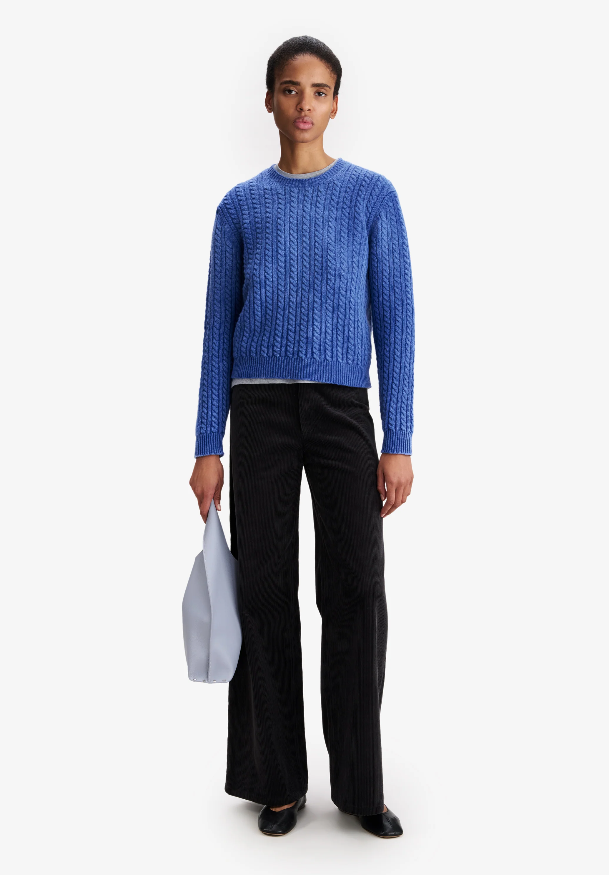 Blue cable-knit sweater - Image 2