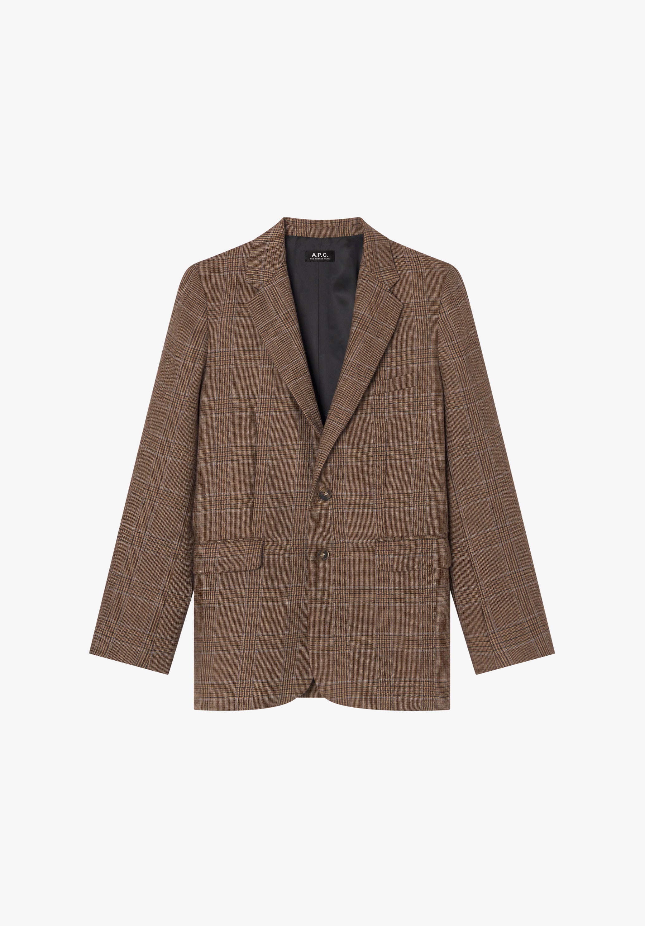 Brown check wool jacket