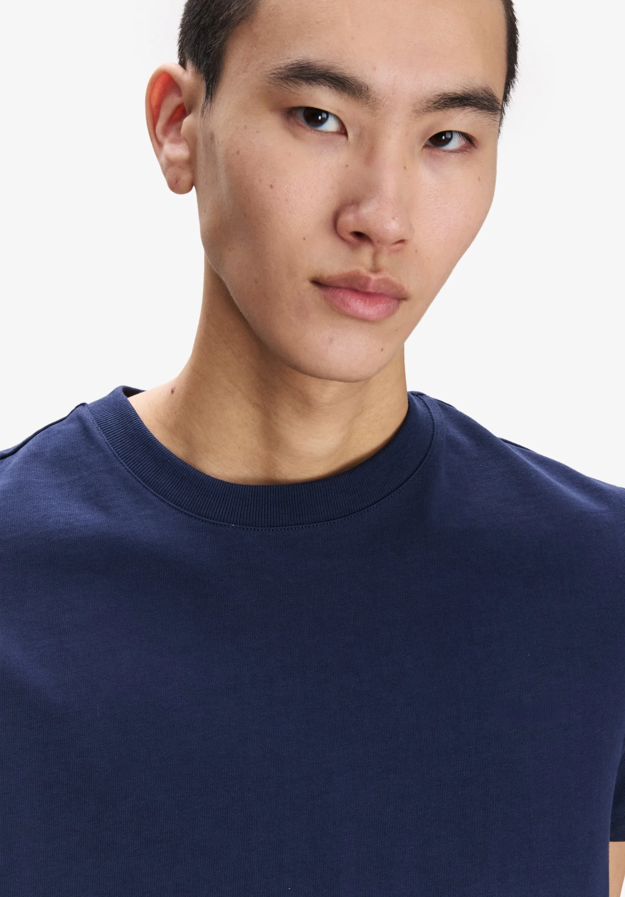 Dark blue organic cotton T-shirt - Image 4