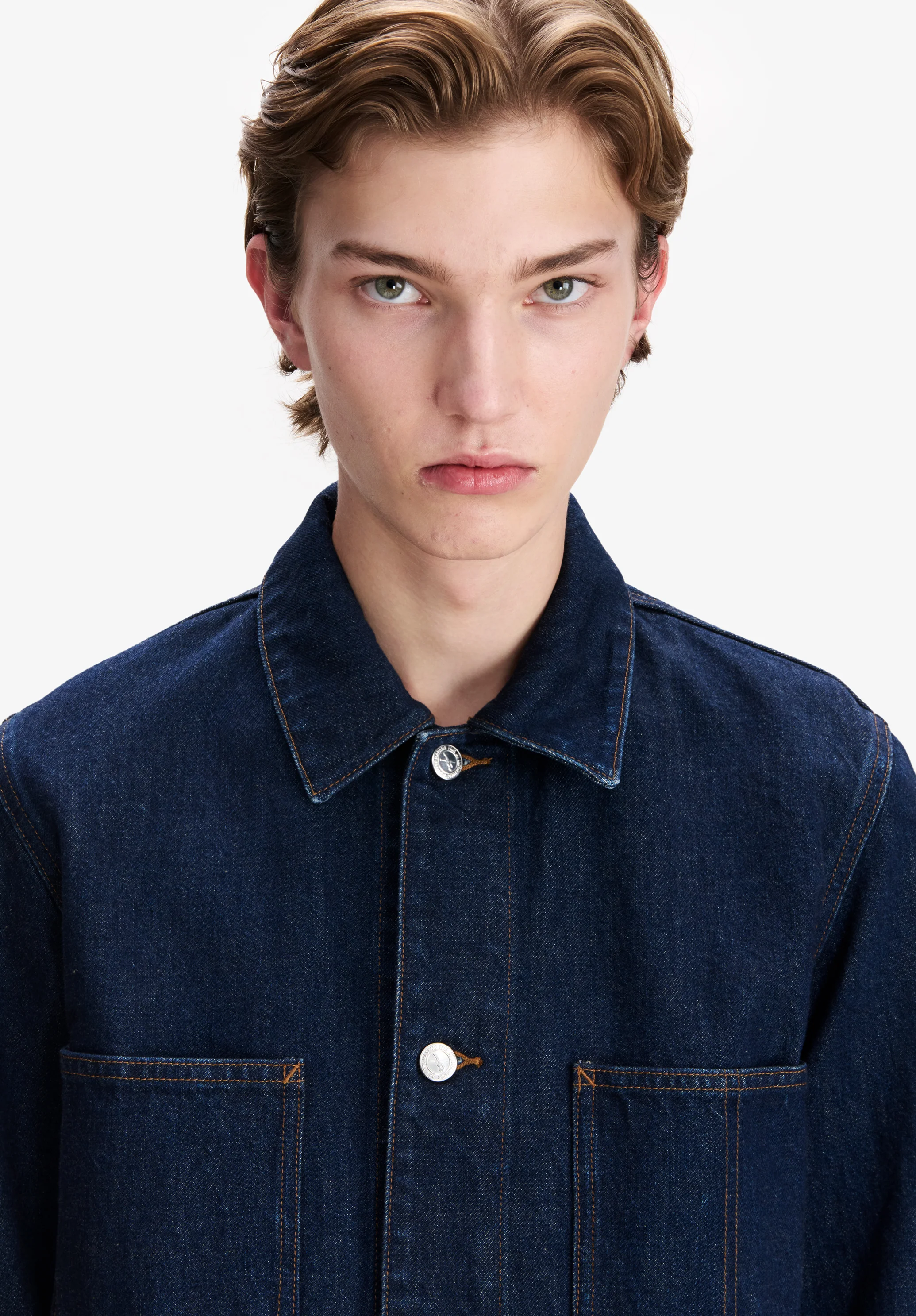 Faded Japanese denim workwear jacket - Image 4