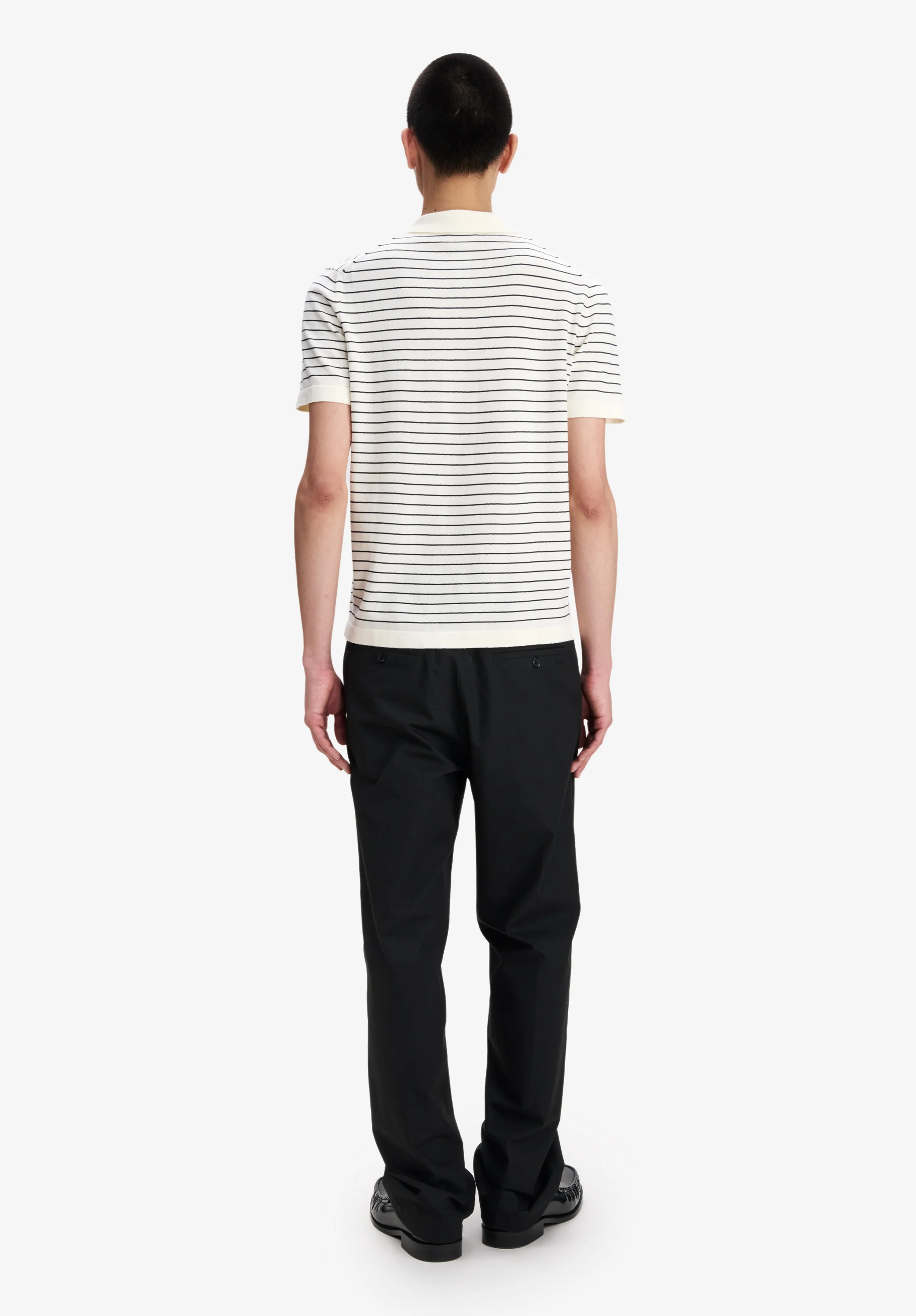 Fitted striped ecru polo - Image 3