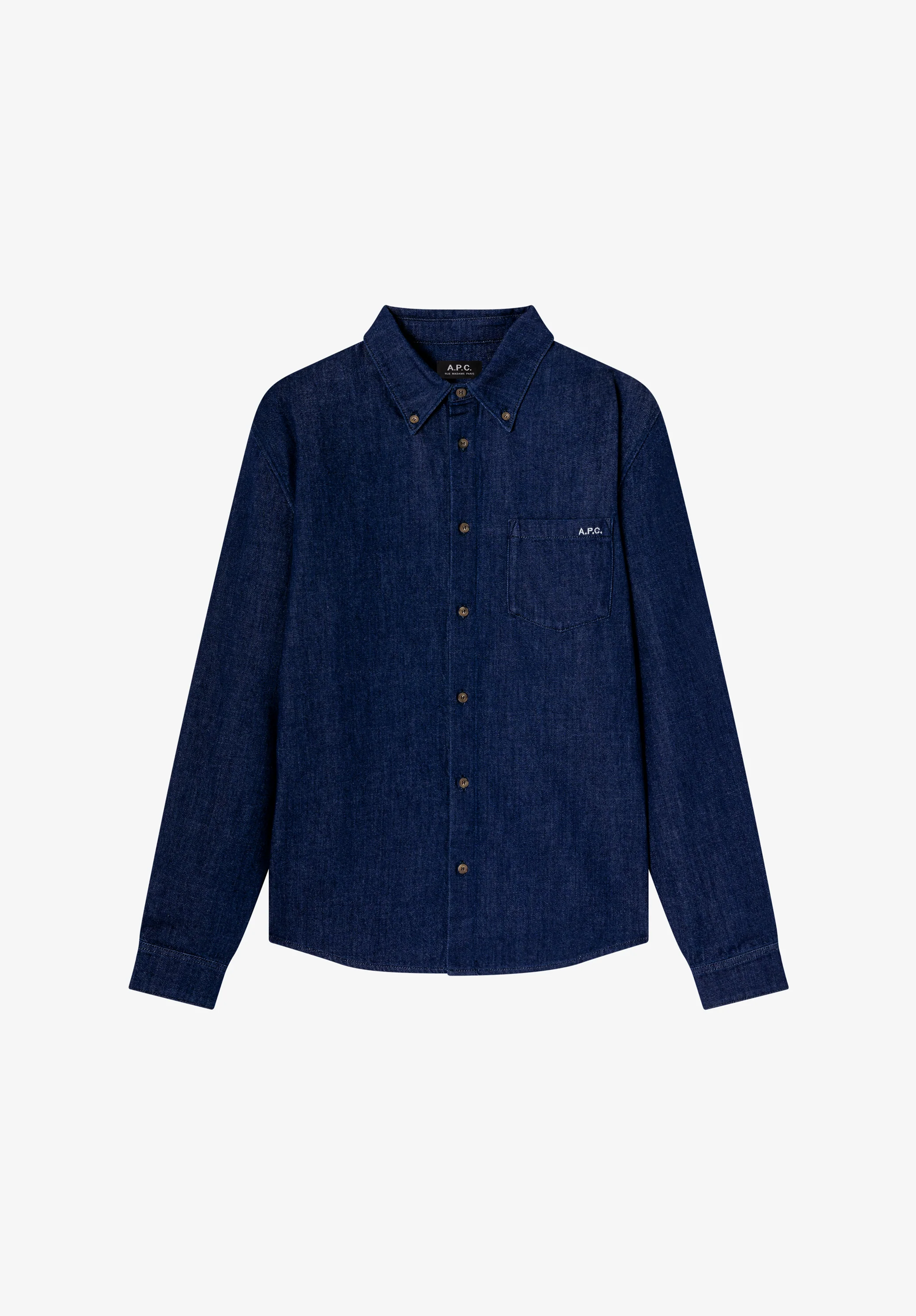 Indigo blue lightweight denim shirt