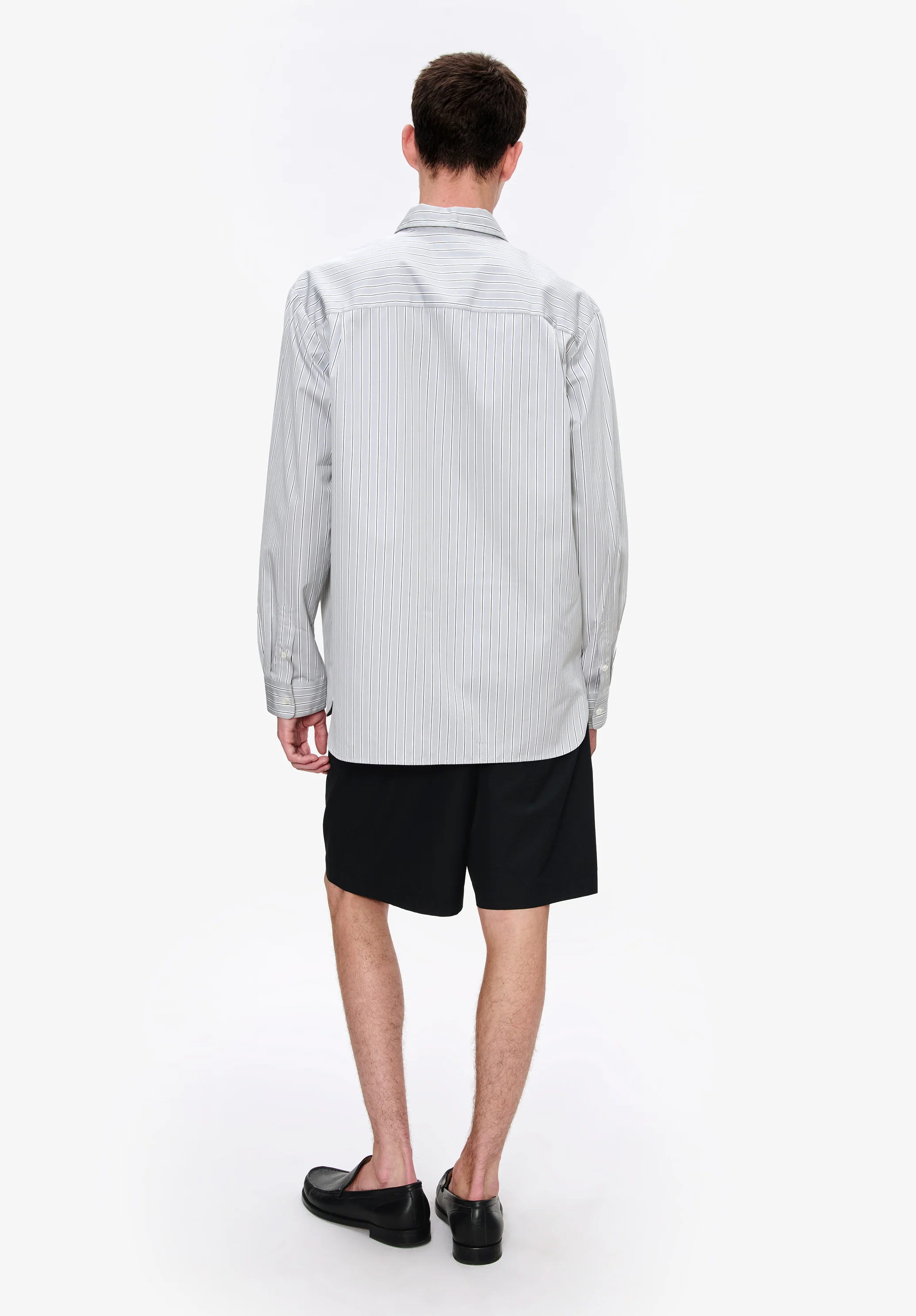 Loose-fit grey striped shirt - Image 3