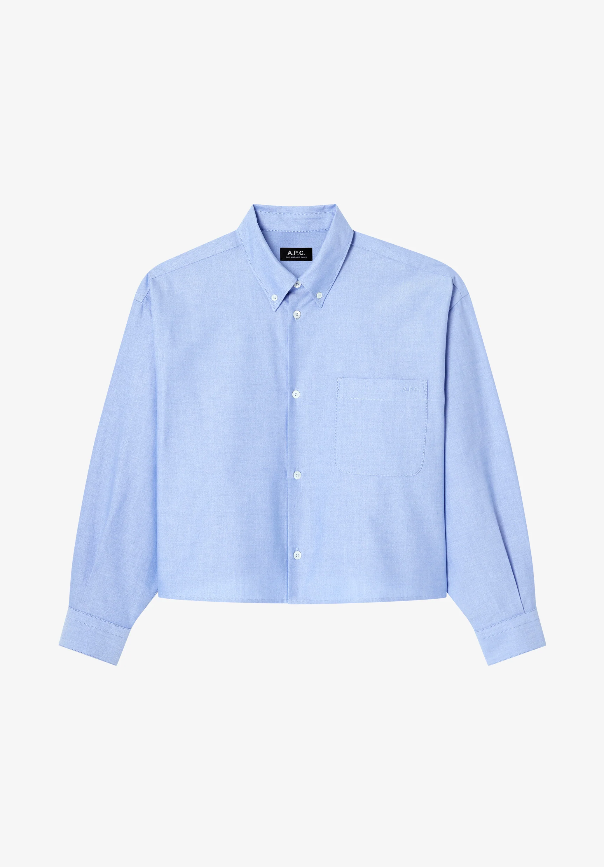 Short light blue oxford shirt