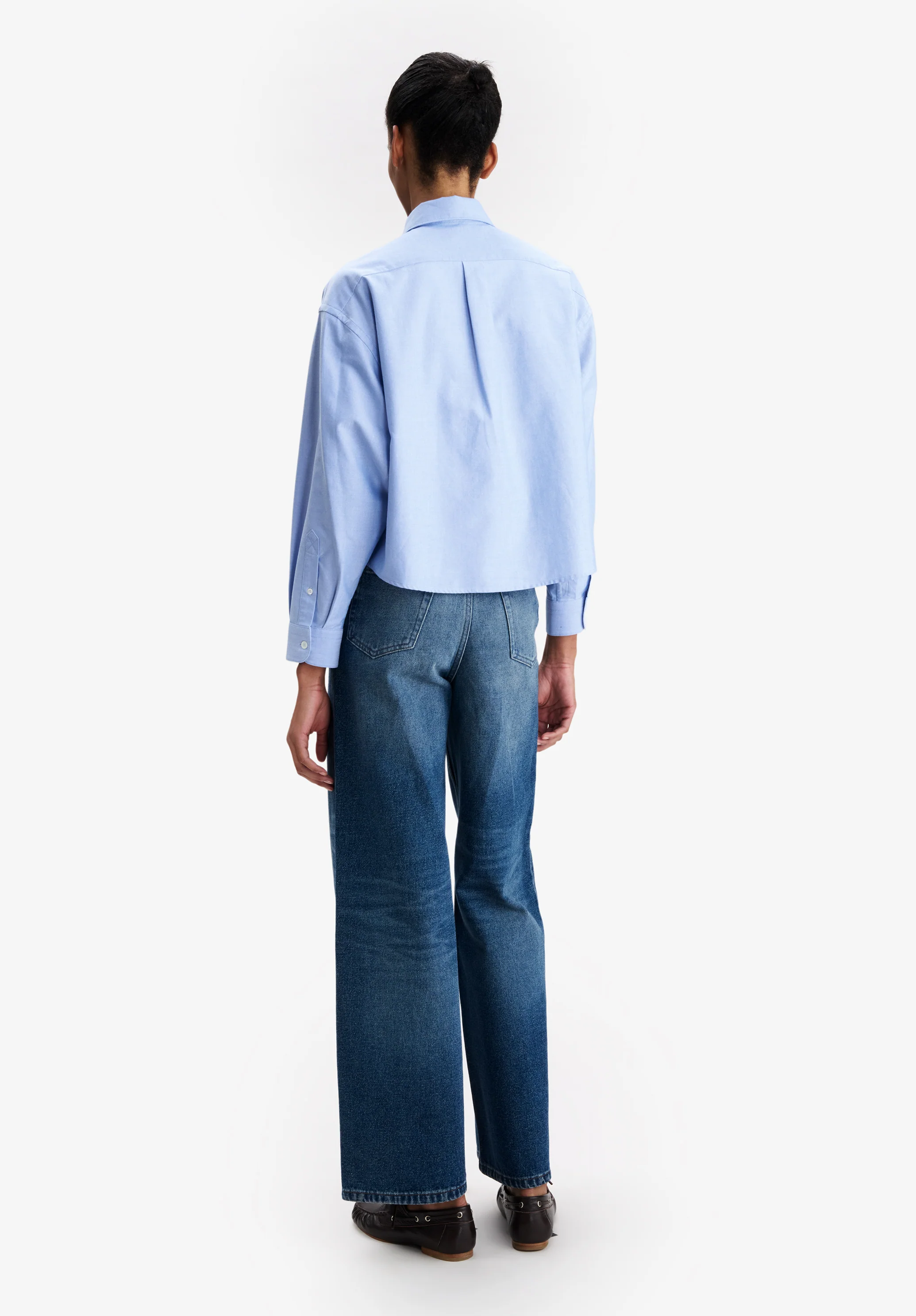 Short light blue oxford shirt - Image 3