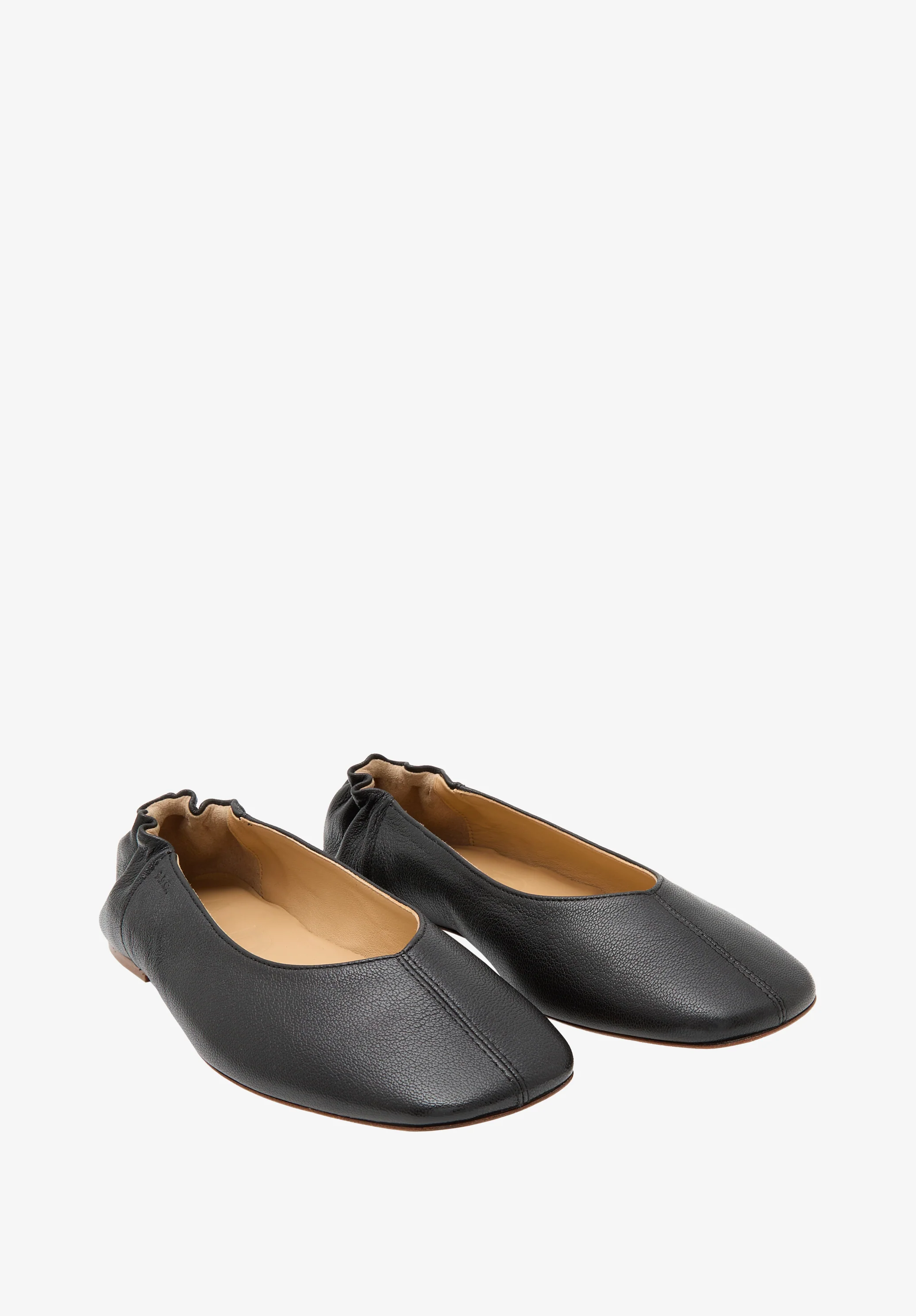 Square-toe leather ballet flats - Image 3