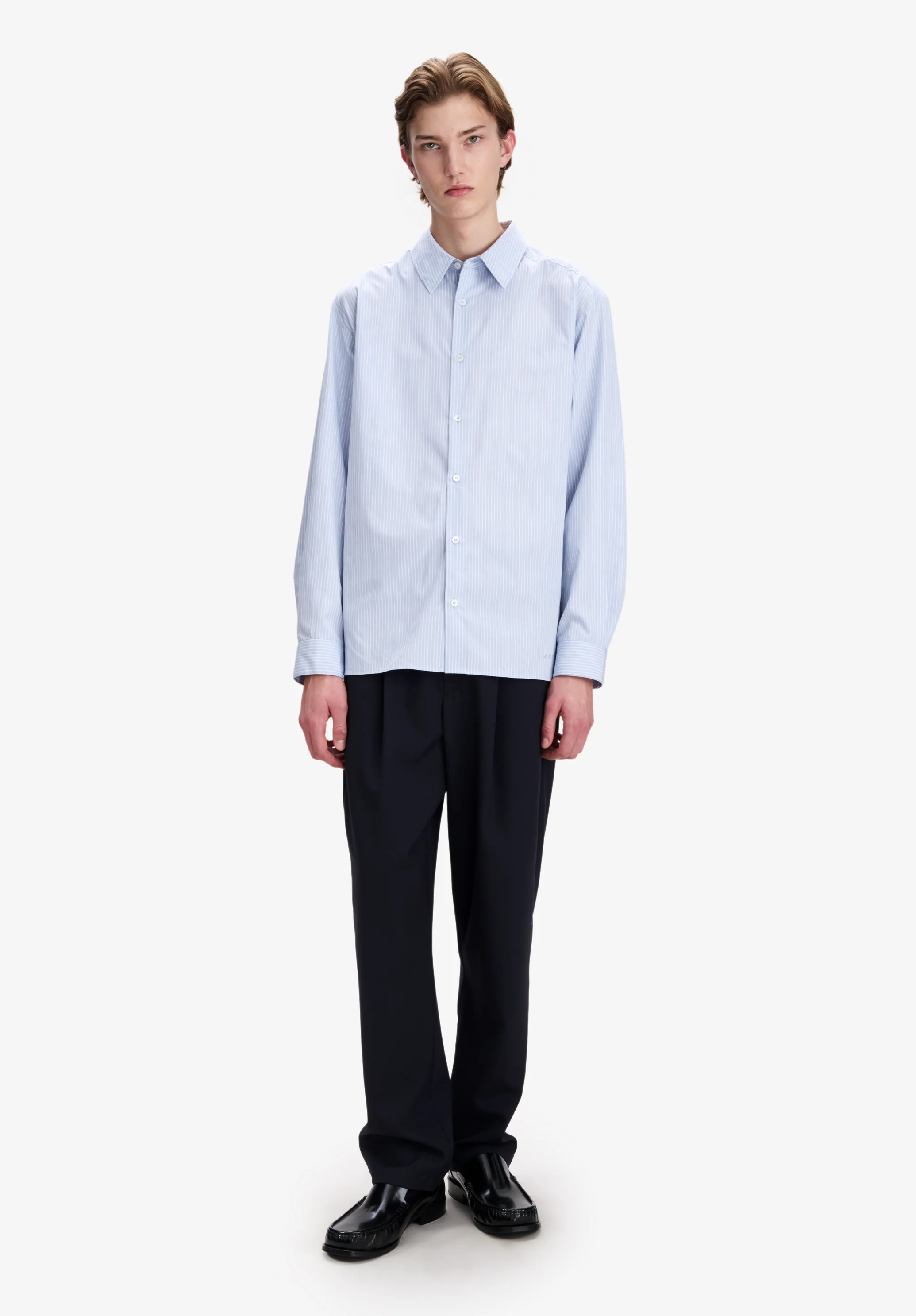 Striped grey-blue shirt